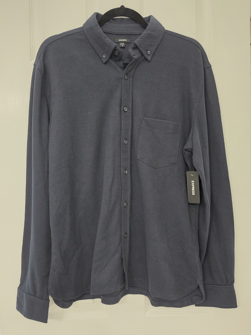 Express Men’s Button-Down Shirt in Navy Blue Medium NEW